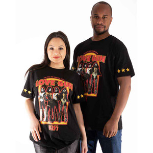 KISS Unisex T-Shirt: Love Gun Stars (Black) (Sleeve Print) KISS Unisex T-Shirt: Love Gun Stars (Black) (Sleeve Print)