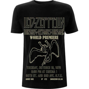 Led Zeppelin Unisex T-Shirt: TSRTS World Premier (Black) Led Zeppelin Unisex T-Shirt: TSRTS World Premier (Black)