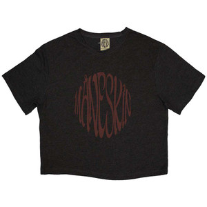 Maneskin Ladies Crop Top: Warped Logo (Charcoal Grey) (Ex-Tour) Maneskin Ladies Crop Top: Warped Logo (Charcoal Grey) (Ex-Tour)