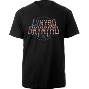 Lynyrd Skynyrd Unisex T-Shirt: Stars & Stripes (Black) Lynyrd Skynyrd Unisex T-Shirt: Stars & Stripes (Black)