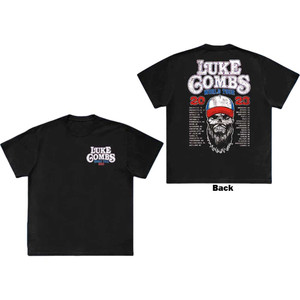 Luke Combs Unisex T-Shirt: Tour '23 Skull (Black) (Back Print & Ex-Tour) Luke Combs Unisex T-Shirt: Tour '23 Skull (Black) (Back Print & Ex-Tour)