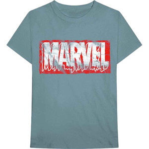 Marvel Comics Unisex T-Shirt: Distressed Dripping Logo (Light Blue) Marvel Comics Unisex T-Shirt: Distressed Dripping Logo (Light Blue)