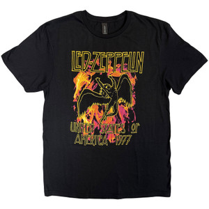 Led Zeppelin Unisex T-Shirt: Black Flames (Black) Led Zeppelin Unisex T-Shirt: Black Flames (Black)
