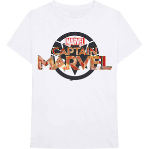 Marvel Comics Unisex T-Shirt: Captain Marvel New Logo (White) Marvel Comics Unisex T-Shirt: Captain Marvel New Logo (White)
