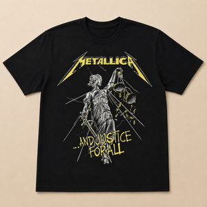 Metallica Unisex T-Shirt: And Justice For All Tracks (Black) (Back Print)