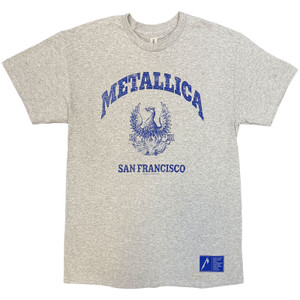 Metallica Unisex T-Shirt: College Crest (Grey) Metallica Unisex T-Shirt: College Crest (Grey)