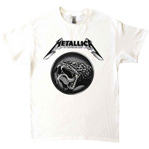 Metallica Unisex T-Shirt: Black Album Poster (White) Metallica Unisex T-Shirt: Black Album Poster (White)