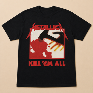 Metallica Unisex T-Shirt: Kill 'Em All Tracks (Black) (Back Print)