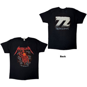 Metallica Unisex T-Shirt: Skull Screaming Red 72 Seasons (Black) (Back Print) Metallica Unisex T-Shirt: Skull Screaming Red 72 Seasons (Black) (Back Print)