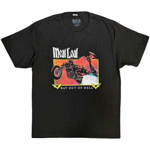 Meat Loaf Unisex T-Shirt: Bat Out Of Hell Rectangle (Charcoal Grey) Meat Loaf Unisex T-Shirt: Bat Out Of Hell Rectangle (Charcoal Grey)