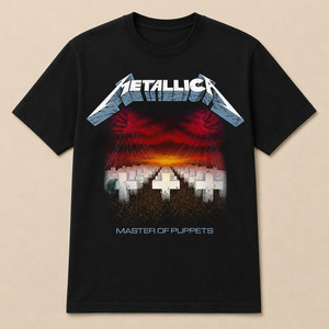 Metallica Unisex T-Shirt: Master of Puppets Tracks (Black) (Back Print)