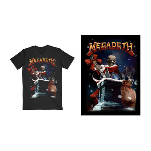 Megadeth Unisex T-Shirt: Santa Vic Chimney (Black) Megadeth Unisex T-Shirt: Santa Vic Chimney (Black)
