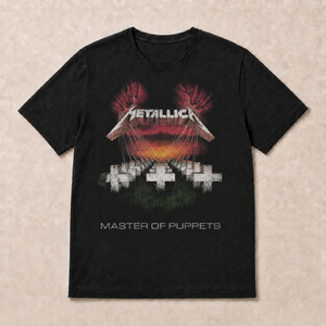 Metallica Unisex T-Shirt: Master of Puppets European Tour '86. (Black) (Back Print)