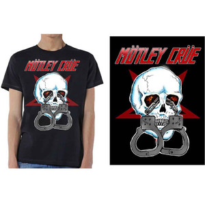 Motley Crue Unisex T-Shirt: Skull Cuffs 2 (Black) Motley Crue Unisex T-Shirt: Skull Cuffs 2 (Black)