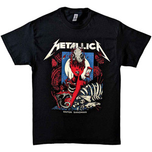 Metallica Unisex T-Shirt: Enter Sandman Poster (Black) Metallica Unisex T-Shirt: Enter Sandman Poster (Black)