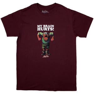 Monty Python Unisex T-Shirt: My Brain Hurts (Maroon Red) Monty Python Unisex T-Shirt: My Brain Hurts (Maroon Red)