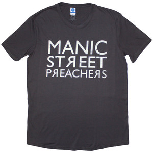 Manic Street Preachers Unisex T-Shirt: Reversed Logo (Charcoal Grey) Manic Street Preachers Unisex T-Shirt: Reversed Logo (Charcoal Grey)