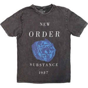New Order Unisex Stone Wash T-Shirt: Substance 1987 (Charcoal Grey)