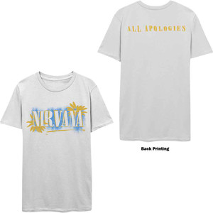 Nirvana Unisex T-Shirt: All Apologies (White) (Back Print) Nirvana Unisex T-Shirt: All Apologies (White) (Back Print)