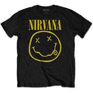 Nirvana Kids T-Shirt: Yellow Happy Face (Black) Nirvana Kids T-Shirt: Yellow Happy Face (Black)