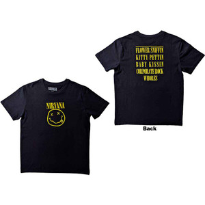 Nirvana Unisex T-Shirt: Flower Sniffin (Black) (Back Print) Nirvana Unisex T-Shirt: Flower Sniffin (Black) (Back Print)