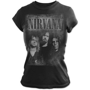 Nirvana Ladies T-Shirt: Faded Faces (Black) Nirvana Ladies T-Shirt: Faded Faces (Black)