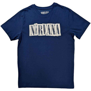 Nirvana Unisex T-Shirt: Box Logo (Denim Blue) Nirvana Unisex T-Shirt: Box Logo (Denim Blue)