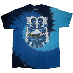 Nick Mason's Saucerful of Secrets Unisex T-Shirt: Hokusai Wave Dip Dye (Blue) (Ex-Tour) Nick Mason's Saucerful of Secrets Unisex T-Shirt: Hokusai Wave Dip Dye (Blue) (Ex-Tour)