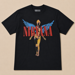 Nirvana Unisex T-Shirt: Angelic (Black)