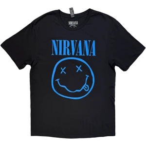 Nirvana Unisex T-Shirt: Blue Happy Face (Black)