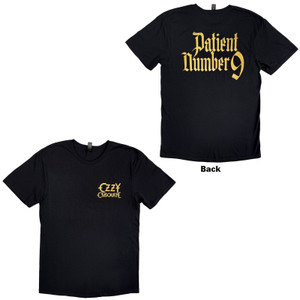 Ozzy Osbourne Unisex T-Shirt: Patient No. 9 Gold Logo (Black) (Back Print) Ozzy Osbourne Unisex T-Shirt: Patient No. 9 Gold Logo (Black) (Back Print)