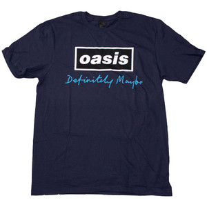 Oasis Unisex T-Shirt: Definitely Maybe Text Logo (Navy Blue) Oasis Unisex T-Shirt: Definitely Maybe Text Logo (Navy Blue)