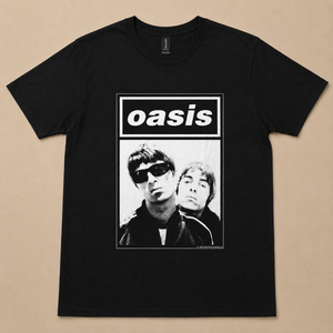Oasis Unisex T-Shirt: Noel & Liam Boxed Photo (Black)