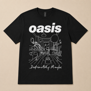 Oasis Unisex T-Shirt: Definitely Maybe Line Drawing (Black)