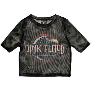 Pink Floyd Ladies Crop Top: Vintage Dark Side of the Moon Seal (Black) (Mesh) Pink Floyd Ladies Crop Top: Vintage Dark Side of the Moon Seal (Black) (Mesh)