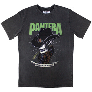 Pantera Unisex Stone Wash T-Shirt: Skeleton Cowboy (Charcoal Grey) Pantera Unisex Stone Wash T-Shirt: Skeleton Cowboy (Charcoal Grey)