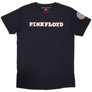 Pink Floyd Unisex T-Shirt: Logo & Prism Applique (Navy Blue) (Embellished) Pink Floyd Unisex T-Shirt: Logo & Prism Applique (Navy Blue) (Embellished)