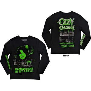 Ozzy Osbourne Unisex Long Sleeve T-Shirt: Madman Loose (Black) (Back & Sleeve Print) Ozzy Osbourne Unisex Long Sleeve T-Shirt: Madman Loose (Black) (Back & Sleeve Print)