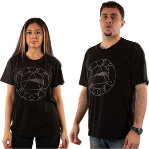 Pink Floyd Unisex T-Shirt: Circle Logo (Black) (Embellished) Pink Floyd Unisex T-Shirt: Circle Logo (Black) (Embellished)