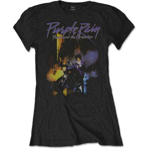 Prince Ladies T-Shirt: Purple Rain (Black) Prince Ladies T-Shirt: Purple Rain (Black)