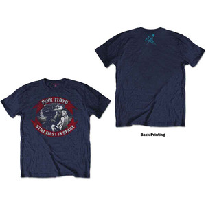 Pink Floyd Unisex T-Shirt: First In Space Vignette (Navy Blue) (Back Print) Pink Floyd Unisex T-Shirt: First In Space Vignette (Navy Blue) (Back Print)