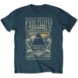 Pink Floyd Unisex T-Shirt: Carnegie Hall Poster (Denim Blue) Pink Floyd Unisex T-Shirt: Carnegie Hall Poster (Denim Blue)