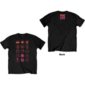 Pink Floyd Unisex T-Shirt: Symbols (Black) (Back Print) Pink Floyd Unisex T-Shirt: Symbols (Black) (Back Print)