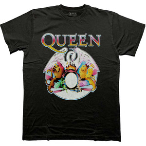 Queen Unisex T-Shirt: Multi Colour Crest (Black) Queen Unisex T-Shirt: Multi Colour Crest (Black)