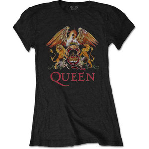 Queen Ladies T-Shirt: Classic Crest (Black) Queen Ladies T-Shirt: Classic Crest (Black)