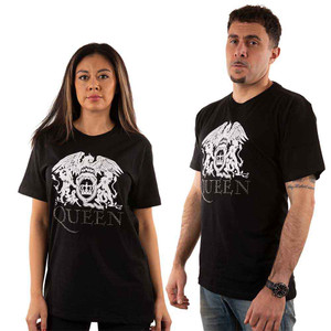 Queen Unisex T-Shirt: Crest Logo (Black) (Embellished) Queen Unisex T-Shirt: Crest Logo (Black) (Embellished)