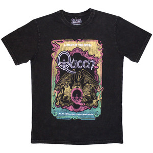 Queen Unisex Stone Wash T-Shirt: A Night At The Opera Tour '76 (Black) Queen Unisex Stone Wash T-Shirt: A Night At The Opera Tour '76 (Black)
