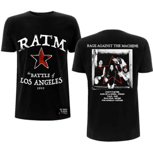 Rage Against The Machine Unisex T-Shirt: Battle Star (Black) (Back Print) Rage Against The Machine Unisex T-Shirt: Battle Star (Black) (Back Print)