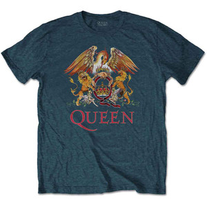 Queen Unisex T-Shirt: Classic Crest (Denim Blue) Queen Unisex T-Shirt: Classic Crest (Denim Blue)