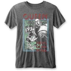 Queen Unisex Burnout T-Shirt: News of the World (Charcoal Grey) Queen Unisex Burnout T-Shirt: News of the World (Charcoal Grey)